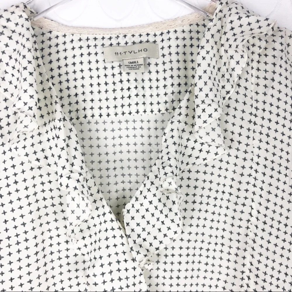 Anthro 11.1.Tylho Printed Ruffled Tunic Blouse - Picture 3 of 7